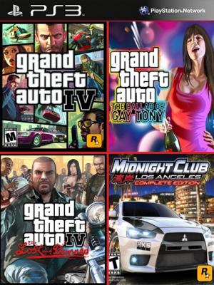 Grand Theft Auto IV Mas Grand Theft Auto The Ballad of Gay Tony Mas  Grand Theft Auto The Lost and Damned Mas  Midnight Club Los Angeles Complete Edition PS3