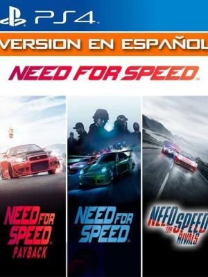3 JUEGOS EN 1 NEED FOR SPEED PAYBACK MAS NEED FOR SPEED MAS NEED FOR SPEED RIVALS PS4 