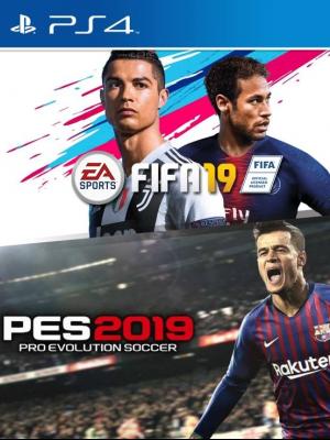 2 juegos en 1 PES 2019 mas FIFA 2019 PS4 PRIMARIA